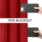 Lemomo Red Curtains 40 X 63 Inch Length 100% Blackout Curtains 2 Panels With Black Liner/Double Layer Full Room Darkening Curtai