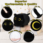 Black Cat Plush Pillows-20' Black Cat Plushies, Gold Eyes Black Cat Plush Pillow, Cat Anime Plush Cute Plush Cat Plushie Stuffe