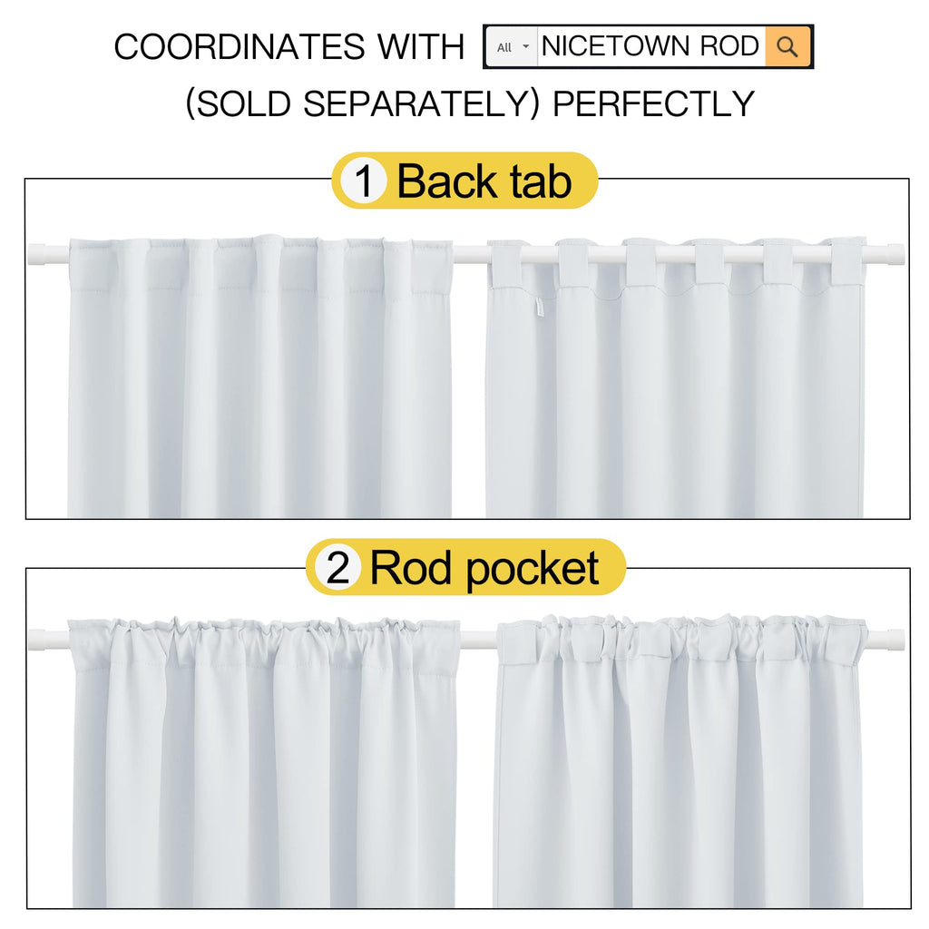 Nicetown Living Room Darkening Curtain Drapes - (Cloud Grey Color) W70 X L84, Set Of 2, Room Darkening Window Treatment Drapery Panels