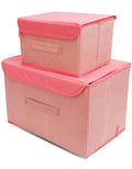 ICONIC THE RIGHT CHOICE Multipurpose Storage Boxes with Lid  Set of 2 | Foldable Organizer Bins for Clothes, Toys, Books | | Fo