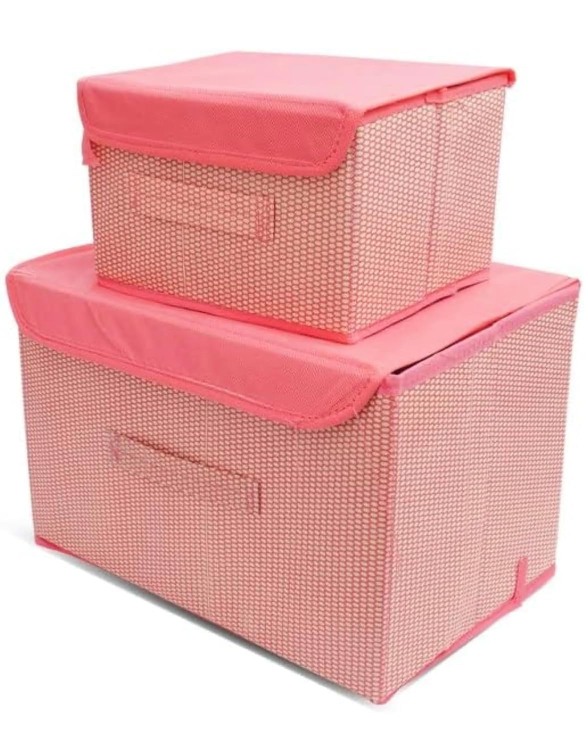 ICONIC THE RIGHT CHOICE Multipurpose Storage Boxes with Lid  Set of 2 | Foldable Organizer Bins for Clothes, Toys, Books | | Fo