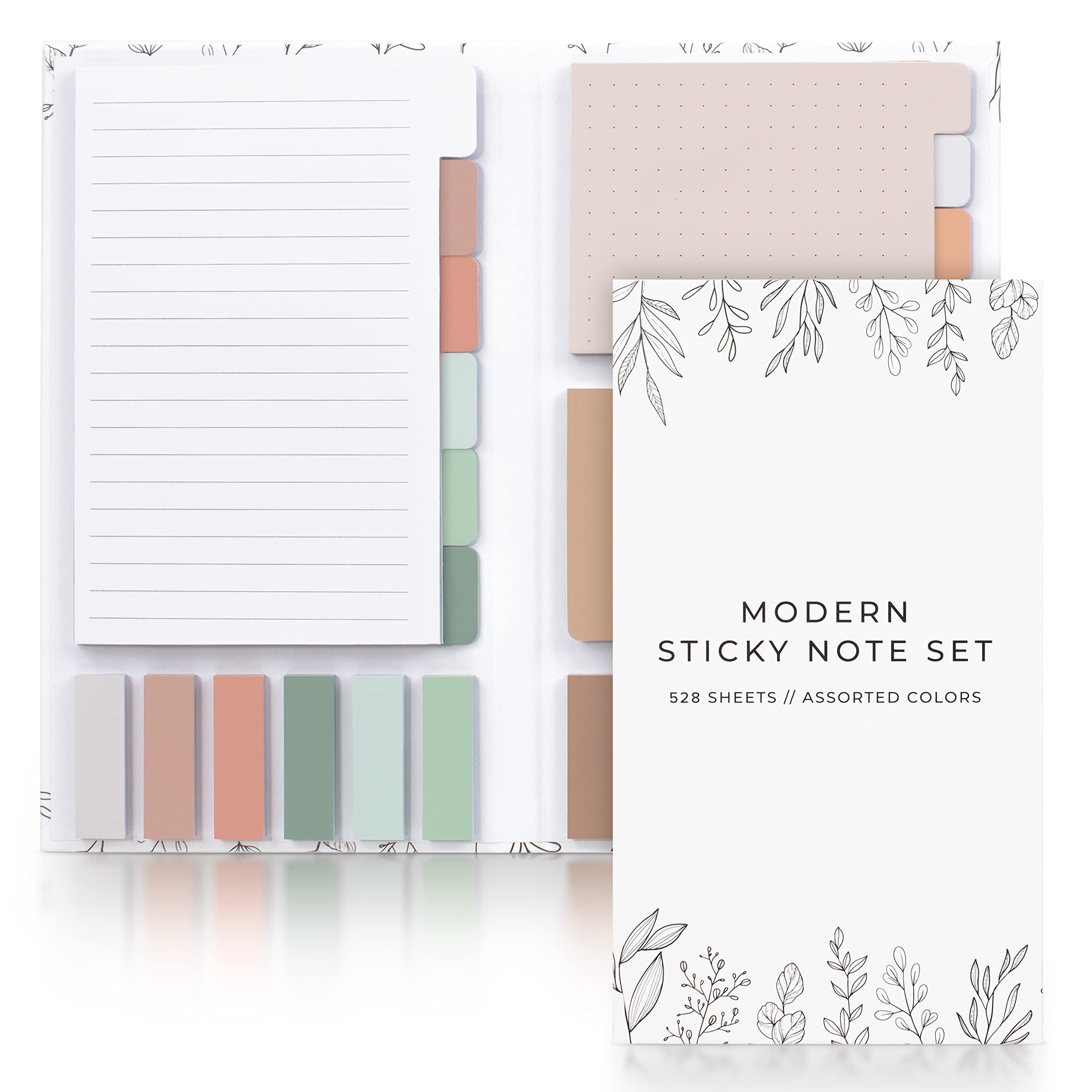 Aesthetic Pastel Sticky Notes Set Of 528 With Tabs For Bible Study - Incl. Sturdy Cover To Keep Your Notes Safe - Cute School Ac