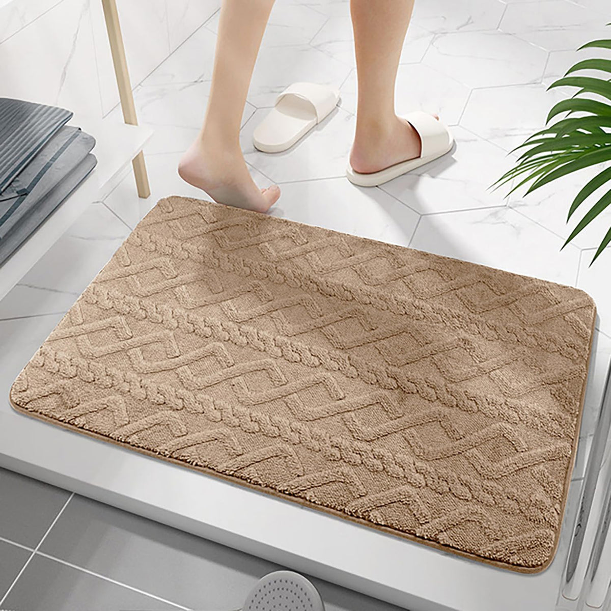 House of Quirk AntiSlip Microfiber Bathroom Rug mat, Thick & Soft Absorbent NonSlip Fluffy Bath Mat, Machine Washable and Drya