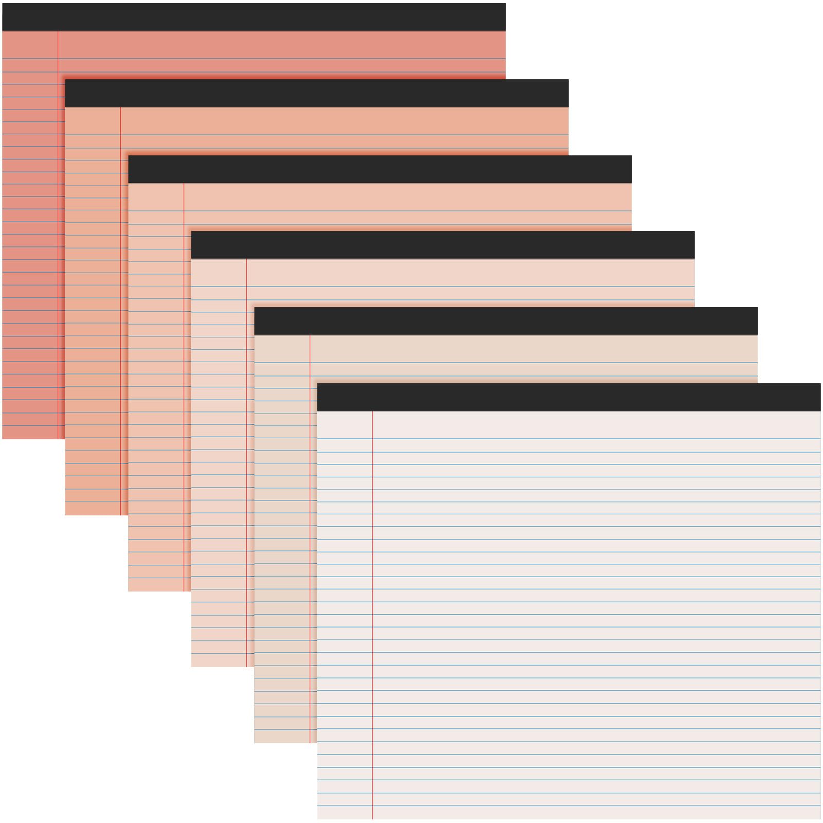 Lincia 6 Pcs 11' X 9.5' Legal Pads College Ruled Notepad Landscape Notebook Horizontal Lined Notebook 80 Gsm Assorted Colors P