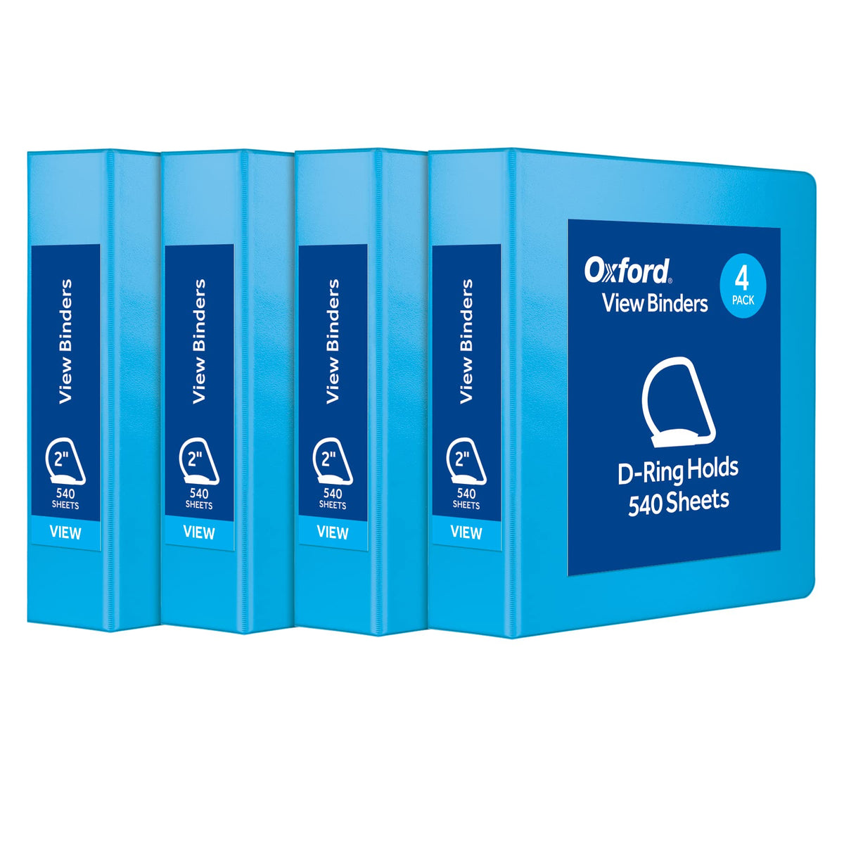 Oxford 3 Ring Binders, Binders For School And Office, Durable 2 Inch D Rings, Holds 540 Sheets, Clearvue Presentation Binder, Bl