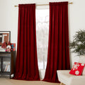 Nicetown Christmas Red Velvet Curtains 90 Inches Long 2 Panels Set (52-Inch Wide), Thermal Insulated Sound Reducing Blackout Cur
