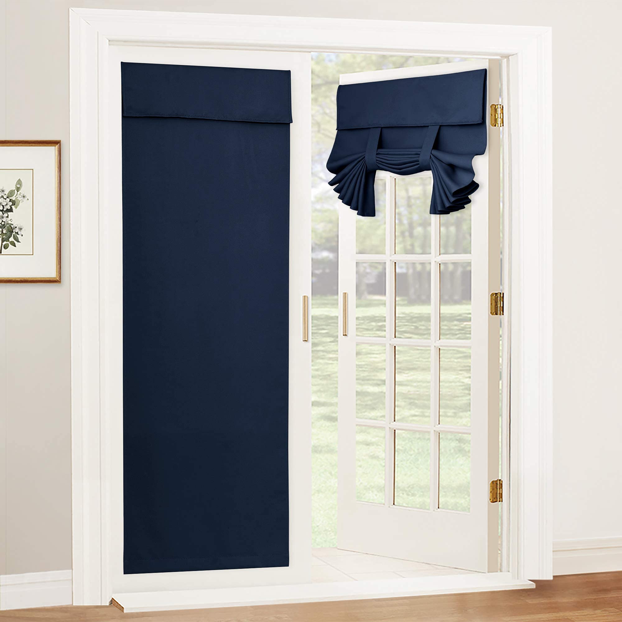 Ryb Home Window Door Curtains, Blackout Door Curtain Thermal Insulated Full Privacy Assured Door Blinds For Patio Door French Do