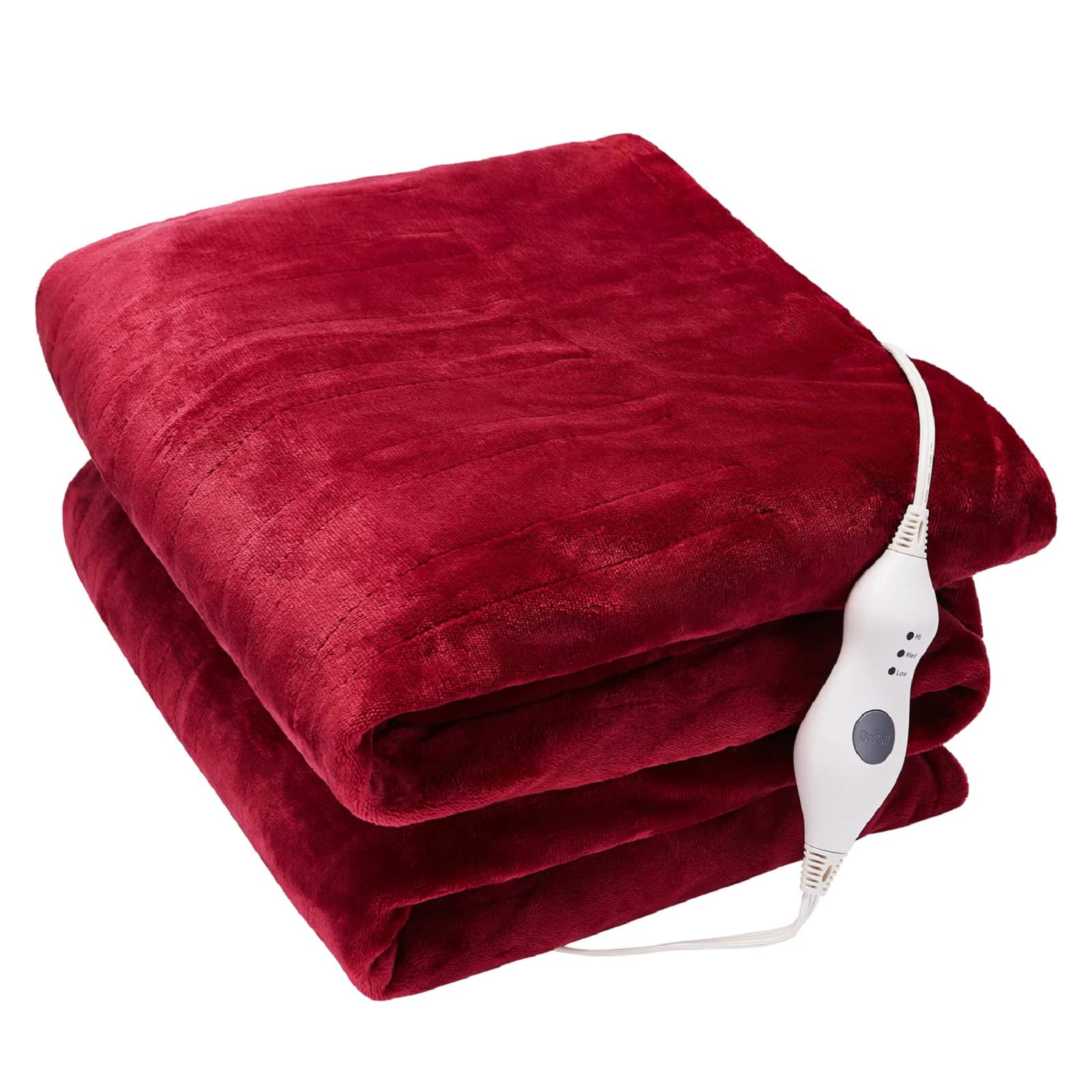 Tefici Electric Heated Blanket Throw, Super Cozy Soft Flannel 50' X 60' Heated Throw With 3 Fast Heating Levels & 4 Hours Auto