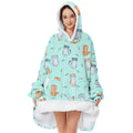 Wearable Blanket With Plush Pockets, Oversized Sherpa Thick Warm Hoodie Blanket Big Sweatshirt, Gifts For Women Men Kitty