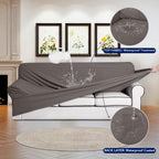 Purefit 100% Dual Waterproof Couch Cover Slipcovers For Couches And Sofas - Stretch Non Slip Fleece Sofa Covers Washable, Leakproof Furniture Protector For Kids, Pets, Dog (Sofa, Taupe)