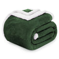 Beautex Sherpa Fleece Throw Blankets, Soft Fluffy Flannel Plush Blanket And Throw, Fuzzy Cozy Green Cuddle Blankets For Couch Be