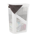 Mind Reader Basket Collection, Slim Laundry Hamper, 60 Liter (15g/33lbs) Capacity, Cut Out Handles, Attached Hinged Lid, Ventila