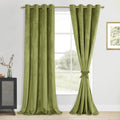 DWCN Moss Green Velvet Curtains - Elegant Sunlight Blocking Curtains for Living Room Thermal Insulated Noise Reducing Window Sha
