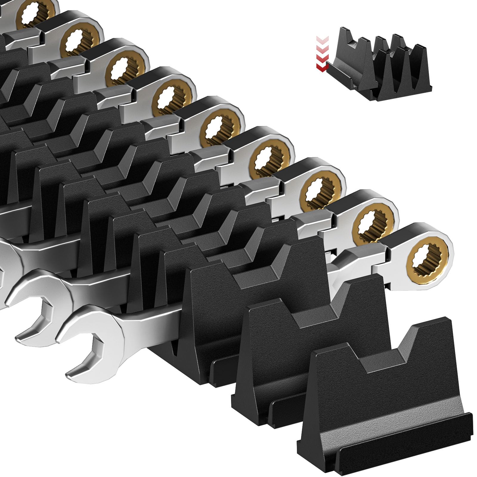 40 Pcs Efficient Modular Wrench Organizer For Tool Box, Wrench Holder For Tool Drawer Storage, Toolbox Widget Wrenchs Organizer