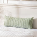 Fancy Homi Sage Green Long Lumbar Decorative Throw Pillow Covers 14X36 Inch For Bed Couch Bedroom, Soft Corduroy Rectangle Solid
