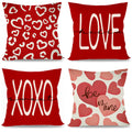 Fuyuchen Valentines Day Pillow Covers 20X20 Set Of 4 For Valentines Day Decor Heart Love Here Xoxo Sweet Valentine Throw Pillows