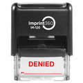 Supply360 As-Imp1118R - Denied Stamp With By: Line, Red Ink, Heavy Duty Commerical Self-Inking Rubber Stamp, 9/16' X 1-1/2' Im
