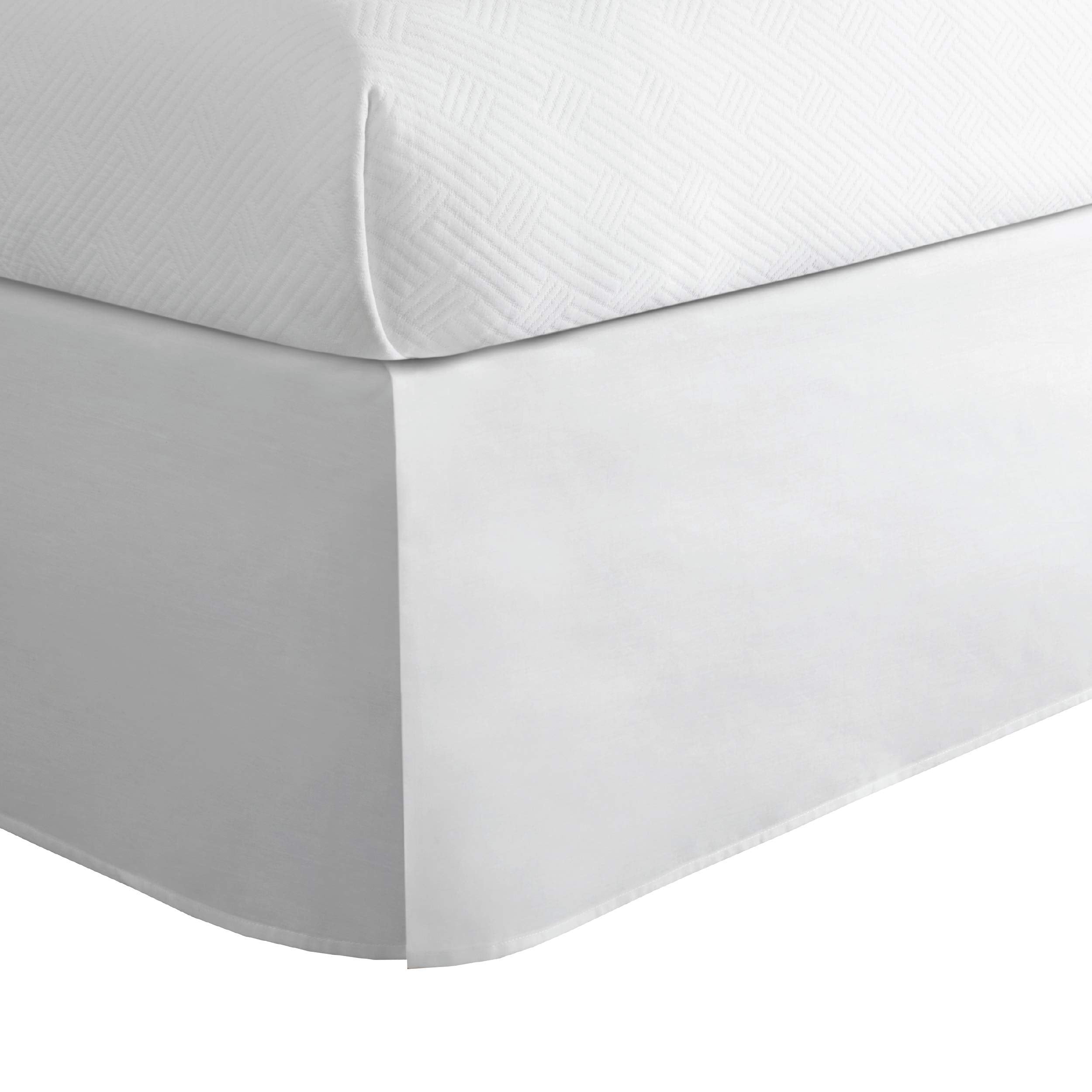 Todayshome - Toh25014Whit03 Microfiber Classic Tailored Styling Bed Skirt Dust Ruffle, Queen, White