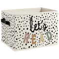 CUANFDDSF Boho Nursery Book Foldable Storage Bins Box with Handles, Lets Read Classroom Decorative Storage Boxes Baskets Toybox