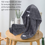 Sinland Microfiber Hair Drying Cap Hair Towel Turban Twist For Long Hair Fast Drying Towels Head Turban Absorbent Soft Lightweig