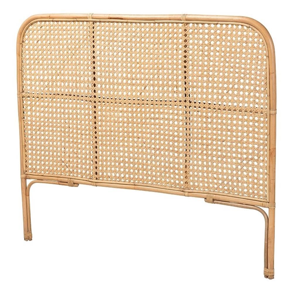 Baxton Studio Linette Modern Bohemian Natural Rattan Queen Size Standalone Headboard