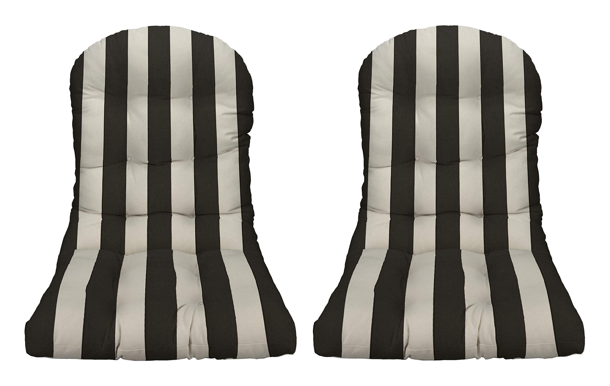 Jckel Set Of 2 Outdoor Tufted Adirondack Chair Cushion - Black & White Stripe