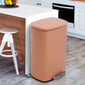 Haiput Wam 13 Gallon Trash Can, Brushed Stainless Steel Kitchen Trash Can with Soft-Close Lid, Fingerprint-Resistant Kitchen Gar