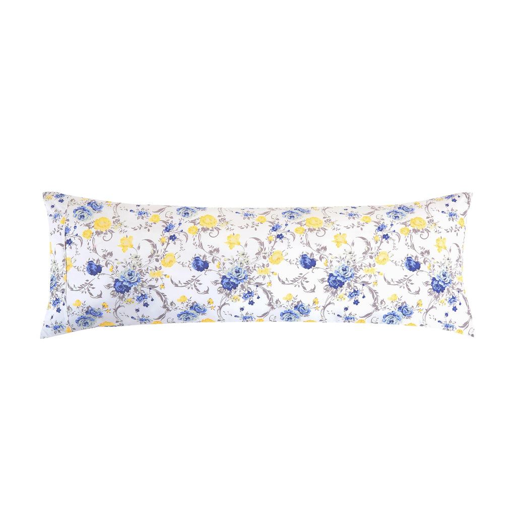 Elegant Comfort Ultra Soft 1-Piece Set Floral Print Pillowcases - 1500 Premium Hotel Quality Microfiber, Soft And Smooth Hidden Zipper Closure 1-Piece Pillow Covers - Body Pillowcase, Gold Jenna