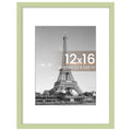 upsimples 12x16 Picture Frame, Display Pictures 8.5x11 with Mat or 12x16 Without Mat, Wall Hanging Photo Frame, Green, 1 Pack