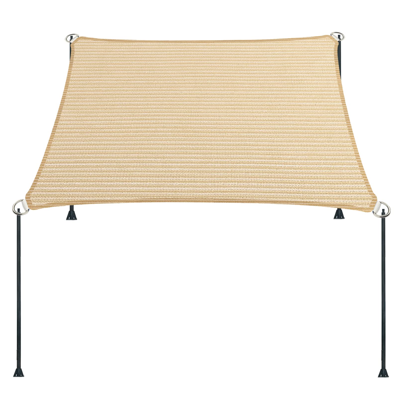 4' X 6' Beige Straight Edge Sun Shade Sail, Rectangle Awning Outdoor Shade Cloth Pergola Cover Uv Block Fabric- Customized