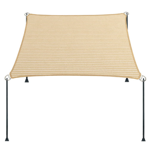 10' X 11' Beige Straight Edge Sun Shade Sail, Rectangle Awning Outdoor Shade Cloth Pergola Cover Uv Block Fabric- Customized