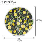 Qilmy Lemon Outdoor Tablecloth 60 Inch Waterproof Round Tablecloth With Umbrella Hole And Zipper For Backyard Party Bbq Decor