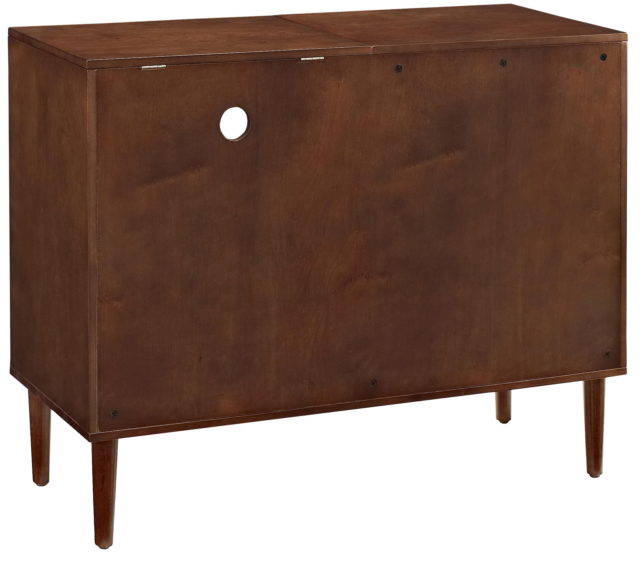 Crosley Furniture Everett Media Console and Record Player Stand with Storage for Vinyl Records, Mahogany