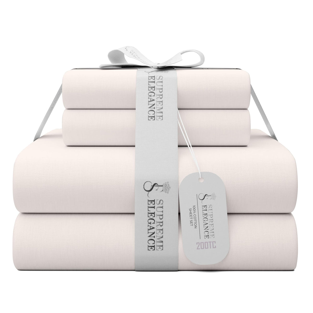 Supreme Elegance Cool & Crisp Soft Pink 100% Cotton Sheets For Full Size Bed, Highly Breathable & Comfortable, Lightweight Sheet