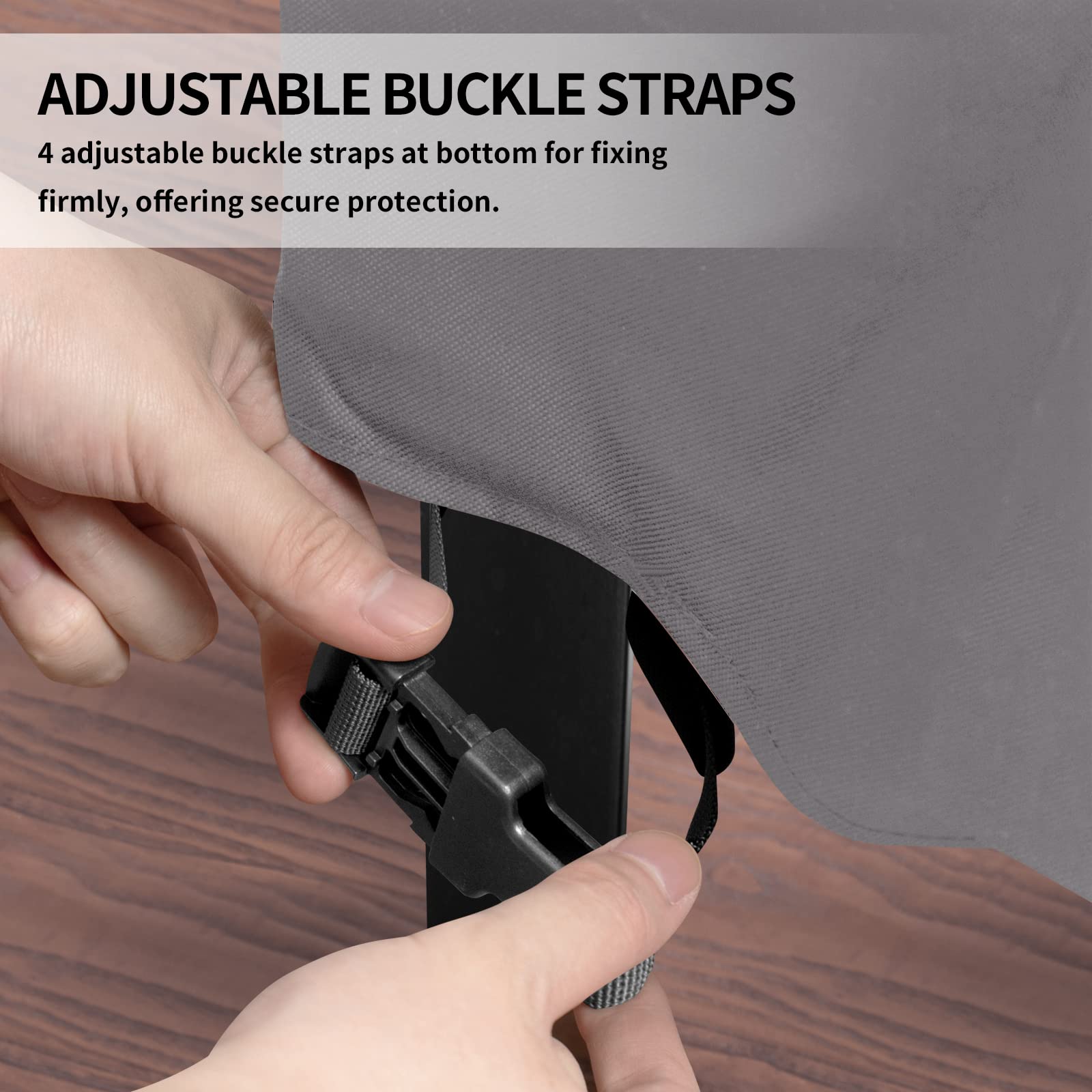 Easy-Going 600D Heavy Duty Round Patio Furniture Cover, Outdoor Table And Chair Set Cover, Waterproof Outdoor Sectional Furniture Set Cover (96'Diax 28'H, Grey)