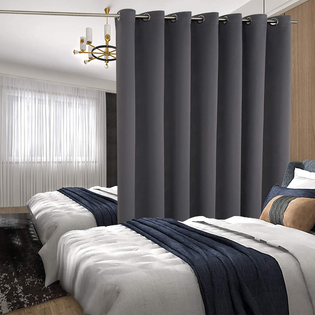 Bgment Room Darkening Curtain For Sliding Glass Door, Extra Long Blackout Room Divider Curtain For Living Room 120 Inch Length, Doorways Privacy Window Curtain & Drape, Dark Grey, 1 Panel, 100 Wide