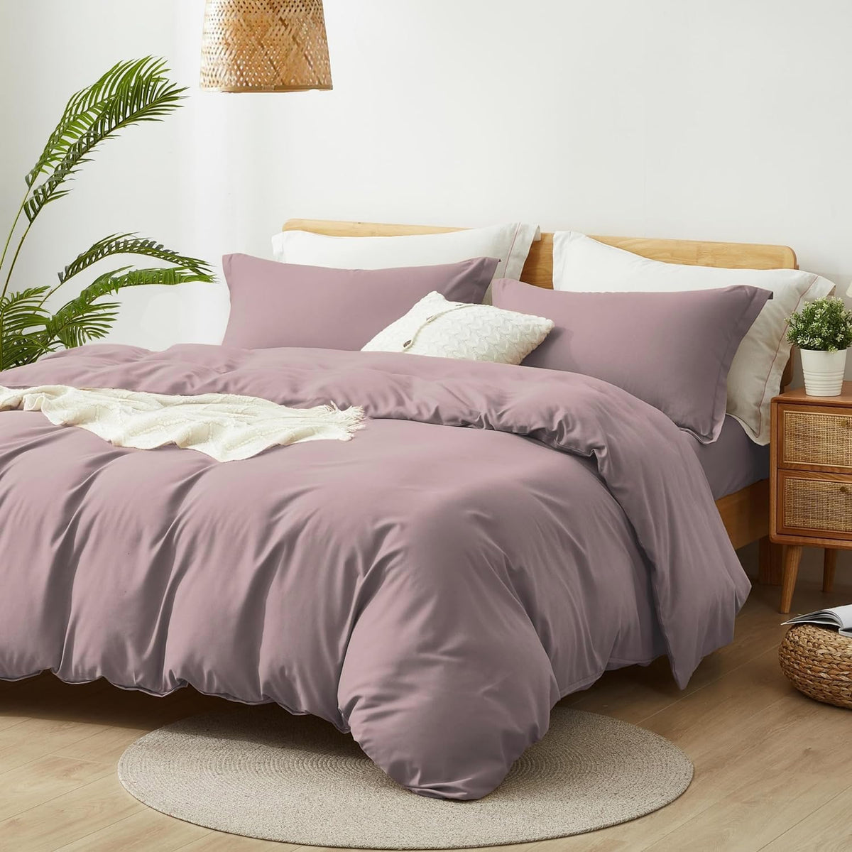 Alazuria King Size Duvet Cover - 3 Piece Bedding Set (1 Duvet Cover & 2 Pillow Shams) Soft Double Brushed Comforter Cover W/Zipp