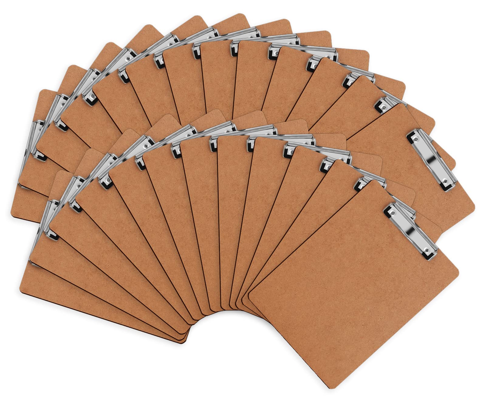 Clipboards, Herkka 25 Pack Hardboard Office Clipboards Low Profile Clip Standard A4 Letter Size, Eco Friendly