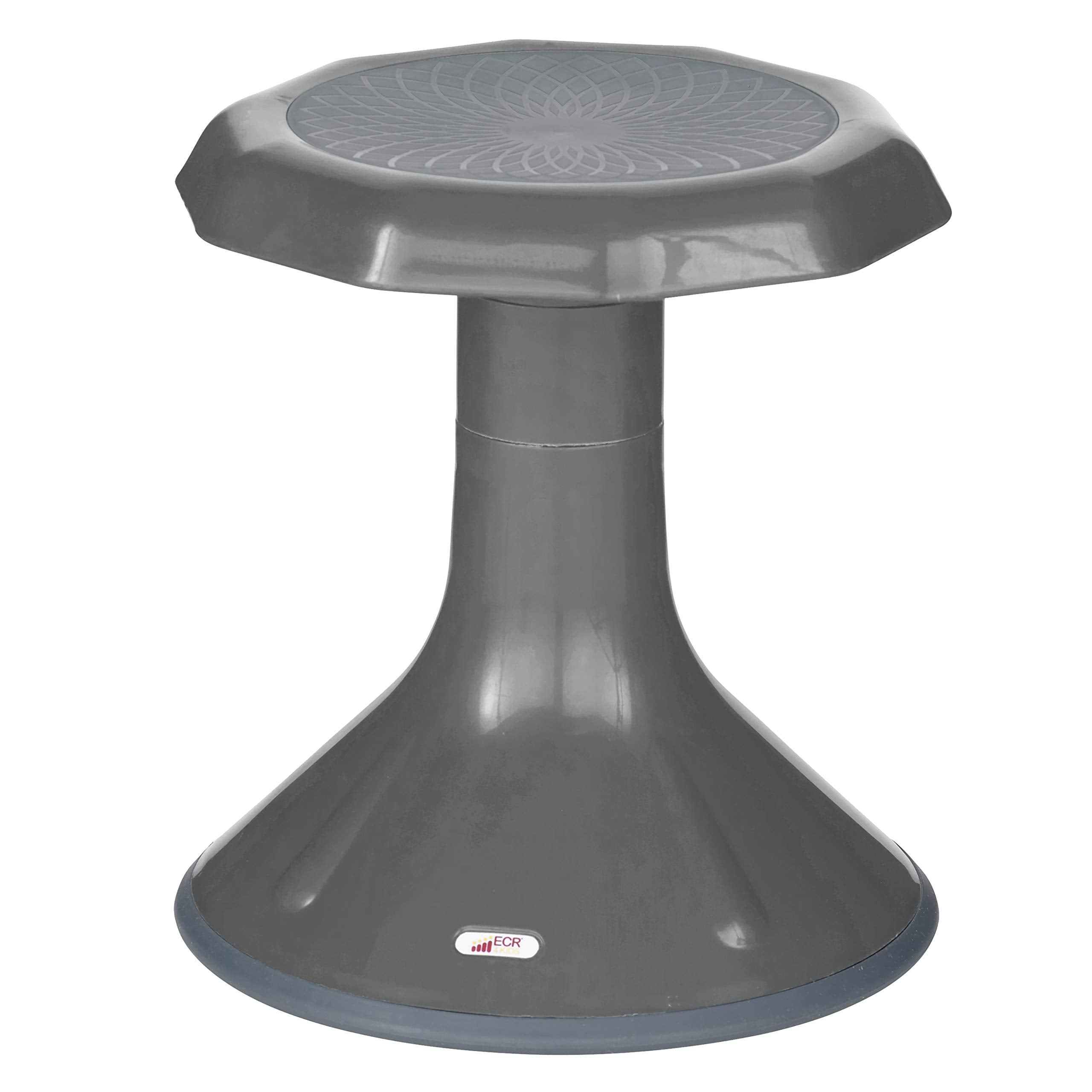 Ecr4Kids Ace Active Core Engagement Wobble Stool, 15-Inch Seat Height, Flexible Seating, Grey
