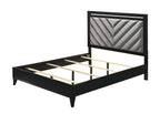 Acme Chelsie Wooden Queen Bed with Velvet Headboard in Gray and Black