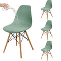 HAOYONG Waterproof Shell Chair Covers,Jacquard Dining Room Chair Slipcover Set of 4 Mid Century Modern Dining Chair Covers Stret