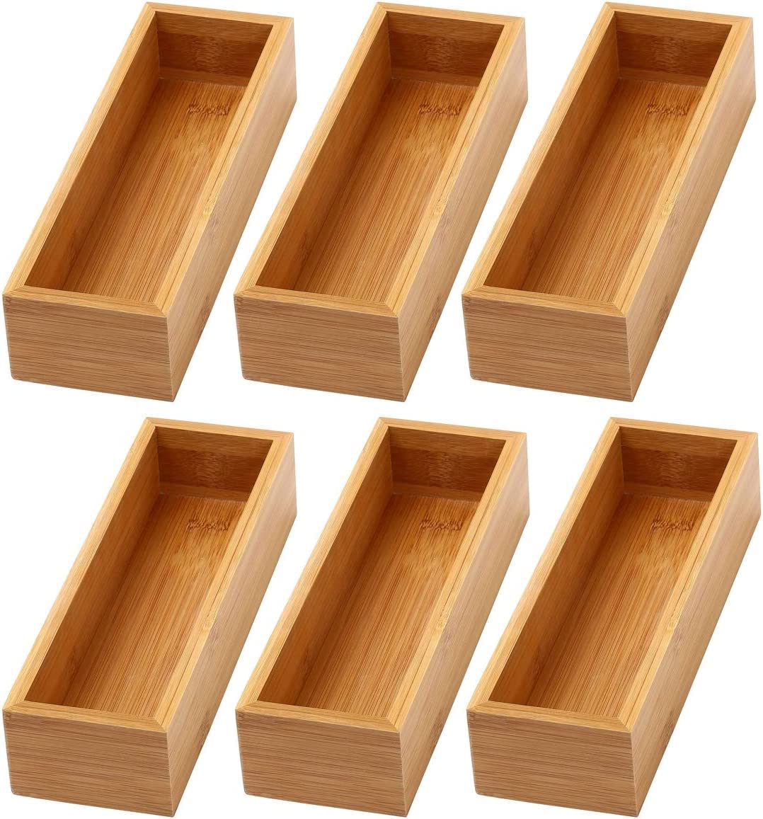 YBM Home 322-6 Bamboo Drawer Organizer Storage Box, 3x9x2, Natural