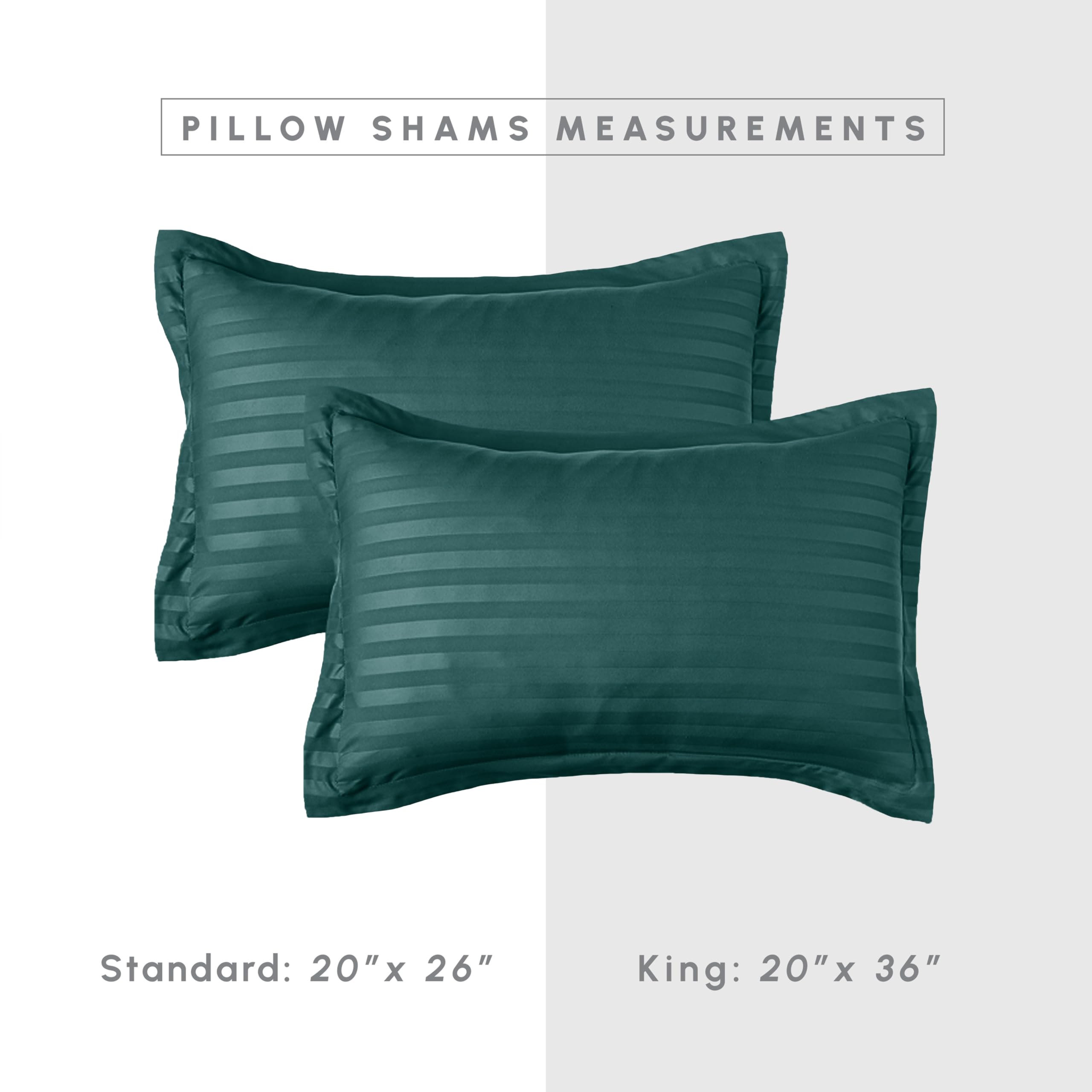 Elegant Comfort Silky Soft 8-Piece Dobby Stripe Bed-In-A-Bag Comforter Set, Includes 4Pc Smart Sheet Set, Bed Skirt, Comforter, Matching Pillowcases And Shams - King/California King, Marine Teal