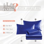 Elegant Comfort Luxurious 4-Piece Silky Satin Sheet Set, Skin And Hair Friendly, Wrinkle, Fade, Stain Resistant With Deep Pockets Fitted Sheet, Cooling Soft Satin Sheet Set, King, Royal Blue