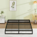 EMODA 7 Inch King Size Bed Frame No Box Spring Needed, Heavy Duty Metal Platform with Steel Slats, Noise Free, Easy Assembly, Bl