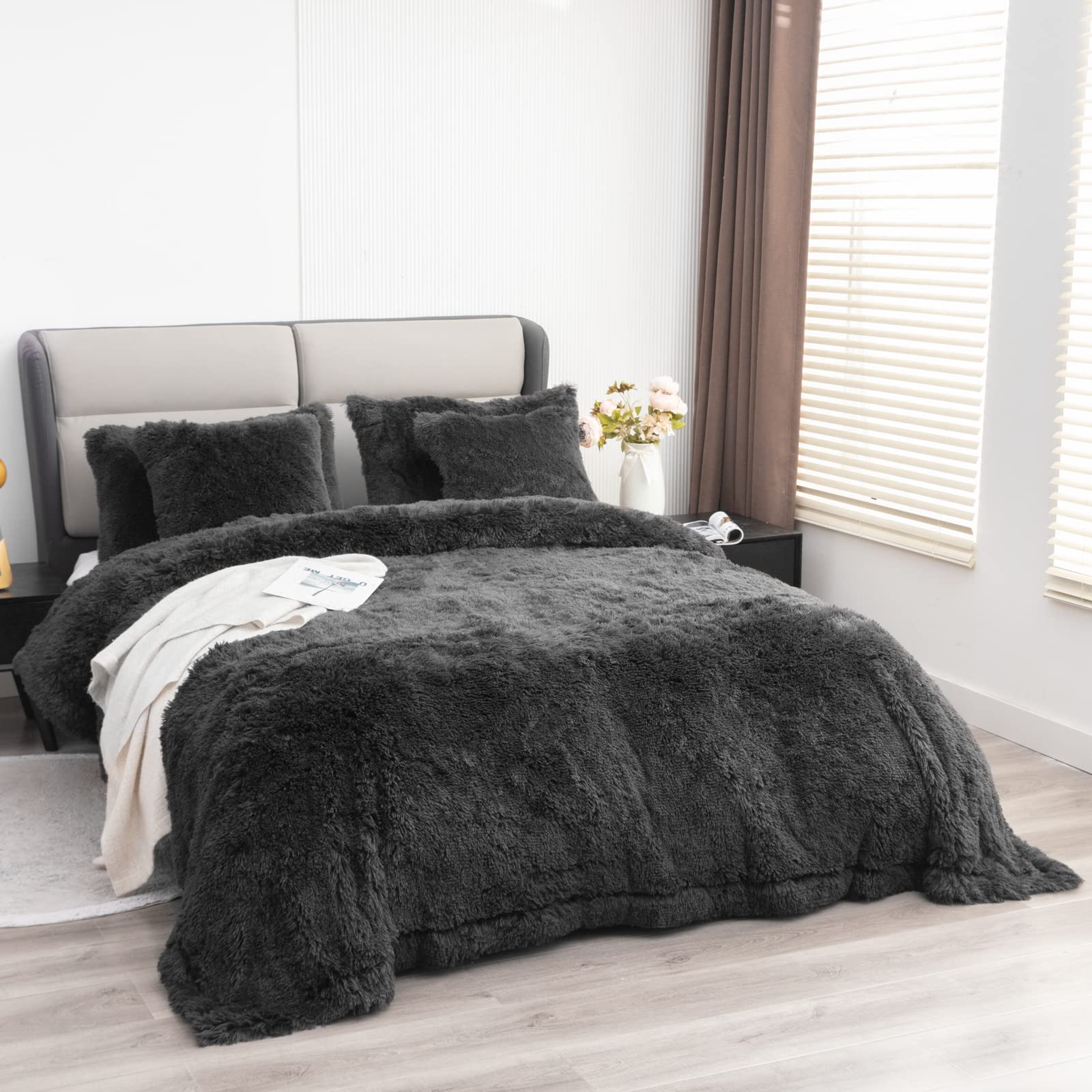 Yusoki Faux Fur King Blanket(Morel,90'' X 104''),Whithout Pillows,Winter Lightweight Plush Fuzzy Soft Cozy Microfiber Comfy Bed