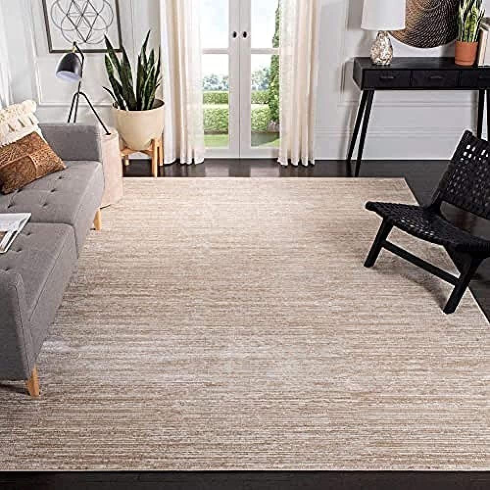 SAFAVIEH Vision Collection Area Rug - 8 x 10, Creme, Modern Ombre Tonal Chic Design, Non-Shedding & Easy Care, Ideal for High 