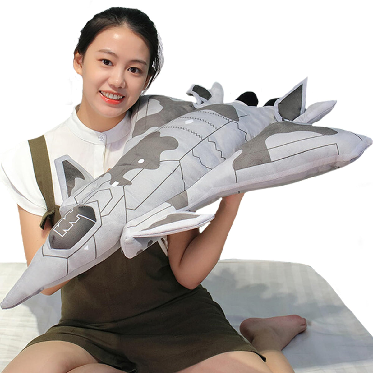 Beeyybuy 29 Inch Airplane Model Plush With Blanket Warplane Stuffed Animal Toy Space Shuttle Airplane Plush Toy Airplane Decorat