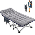 ABORON Foldable Camping Cots for Adults, Double Layer 1200D 500lb Loading Cot for Sleeping, Heavy Duty Guest Bed with Mattress C