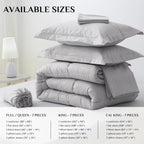 Jollyvogue Full Size Comforter Set, Ultra-Soft Full Size Bed Set, Full Comforter Sets, 7-Piece Bed In A Bag, Goose Down Alternat